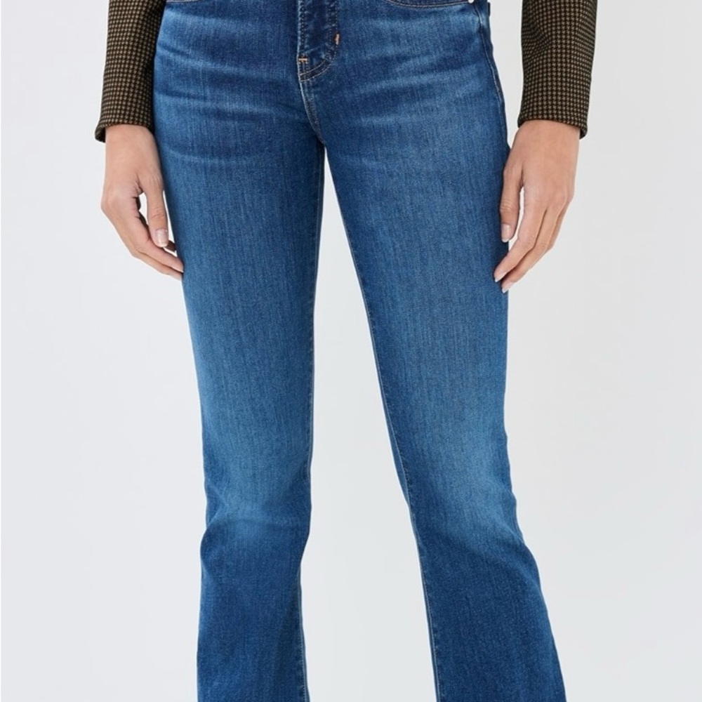 Veronica Beard Beverly Skinny Flare High Rise Wide Leg Jeans Mojave Wash